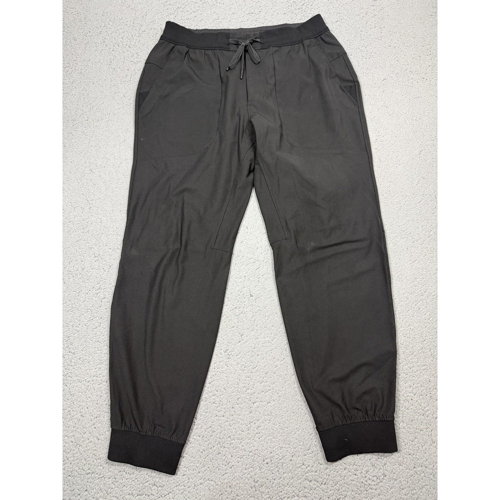 Lululemon ABC Jogger Pants Mens Large Black Woven Joggers Sweatpants Zip Pocket